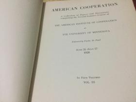 AMERICAN COOPERATION 1926（三本）