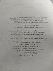 The theory of generalised functions D.S.JONES Ivory Professor of Mathematics Universiry of Dundee CAMBRIDGE UNIVERSITY PRESS Cambridge London New York New Rochelle Melbourne Sydney /不详 不详