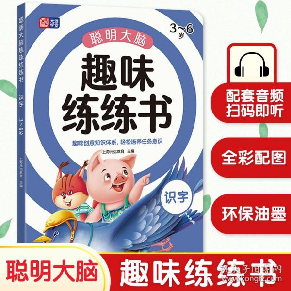 聪明大脑趣味练练书 识字 3-6岁 幼小衔接识字 入学必备 启蒙早教 趣味识字 全彩配图 轻松认知