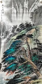 《松山飞瀑》（138×69cm）
寓意财源滚滚、源远流长
国家一级美术师 中国美术家协会会员 中国山水画研究会理事 《荣宝斋》特聘画家 张悦宁