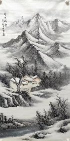 《冬日瑞雪》（138×69cm）
瑞雪兆丰年 有吉祥、好预兆之意
国家一级美术师 中国美术家协会会员 中国山水画研究会理事 《荣宝斋》特聘画家 张悦宁