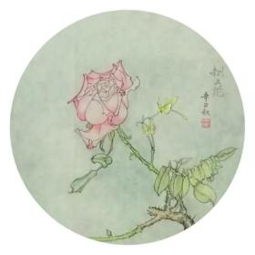 《刺上花》 （33×33cm） 珙桐 作品