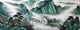 《山高水长》（国画180×69cm）
山高水长象征着主人的风范或声誉象高山一样永远存在
国家一级美术师 中国美术家协会会员 中国山水画研究会理事 《荣宝斋》特聘画家 张悦宁