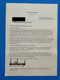 美国第45任总统及第47任总统特朗普签名信件（印）