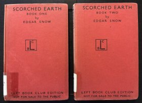1941年英文初版斯诺作品《被烧焦的大地》（Scorched Earth）抗日战争文献两卷本