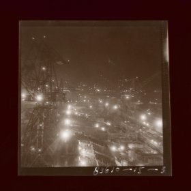 老照片:水利工程时的各种工作场景 夜景 1张售 照片档案 1 0082