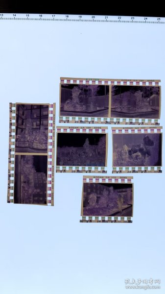 彩色照片底片：大型工艺品的底片 共7张合售 文件盒十五绿色