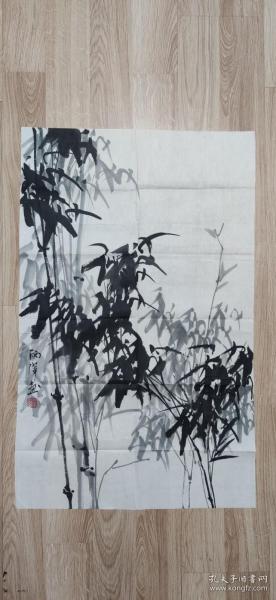 书画作品：竹  解丽萍    书画作品一幅    有款有章     货号0854