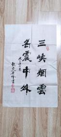 书画作品：三峡烟云 名震中外   杨秀峰的书法作品一幅售    有款有章     货号01358