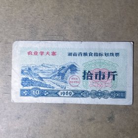 L049湖南省粮票10市斤 1969年湖南省粮食指标划拨票拾市斤带语录