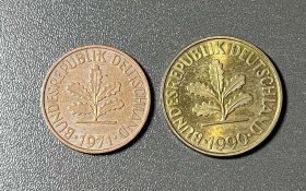 德国硬币2枚（2芬尼、10芬尼）
