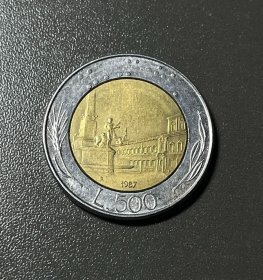 意大利500里拉 双色币 大直径硬币