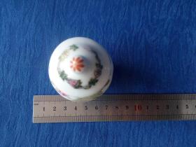 建国后创汇期回流精品景德镇粉彩手绘花鸟动物微型将军罐文房摆件 小品大样