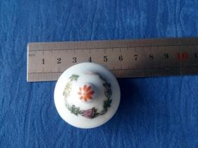 建国后创汇期回流精品景德镇粉彩手绘花鸟动物微型将军罐文房摆件 小品大样