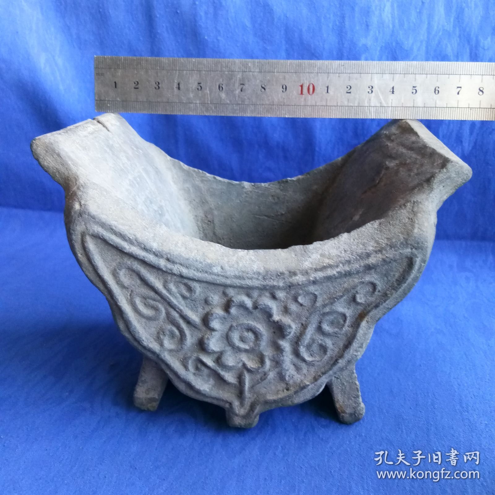 晚晴民国浮雕花卉瓦当式陶香炉家居会所民宿香薰陈列影视剧道具怀旧老物件收藏