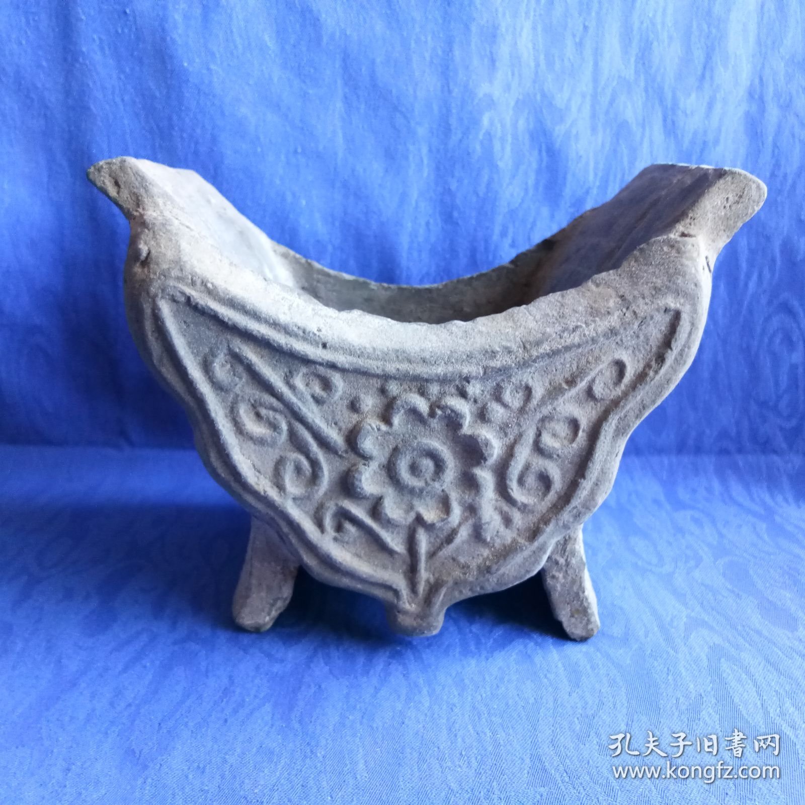 晚晴民国浮雕花卉瓦当式陶香炉家居会所民宿香薰陈列影视剧道具怀旧老物件收藏