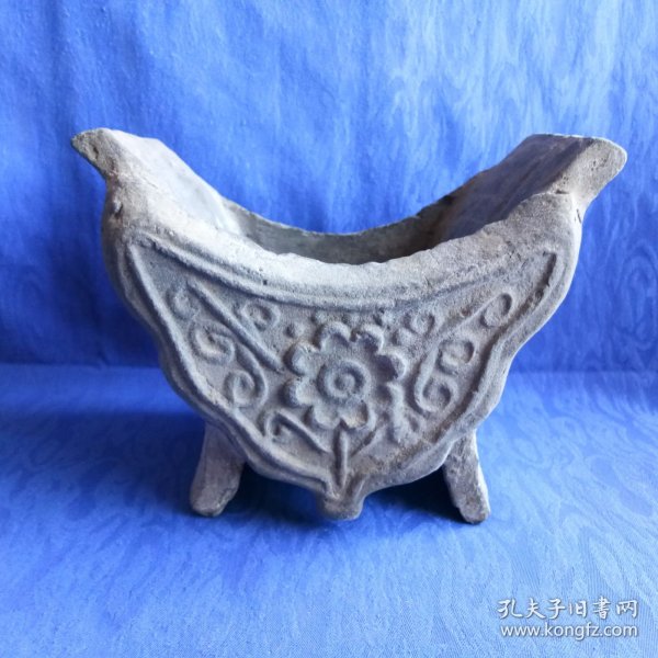 晚晴民国浮雕花卉瓦当式陶香炉家居会所民宿香薰陈列影视剧道具怀旧老物件收藏