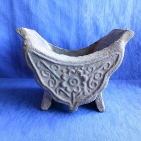 晚晴民国浮雕花卉瓦当式陶香炉家居会所民宿香薰陈列影视剧道具怀旧老物件收藏