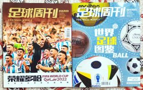 足球周刊 合刊 2本合售 884/885世界足球图鉴+858/859荣耀多哈2022卡塔尔世界杯总结特刊 阿根廷梅西夺冠