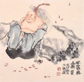 石慵真品国画，《闲中气象从容》。石慵，一九五四年生于江苏无锡。毕业于南京艺术学院美术系，现为中原文化艺术研究院研究员，江苏省美术家协会会员。擅人物、写意花鸟。