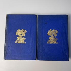 阿尔卑斯山植物学彩色版画集,1874年伦敦出版，两册全本108幅高清版画，大开本存世量少，前有藏书票