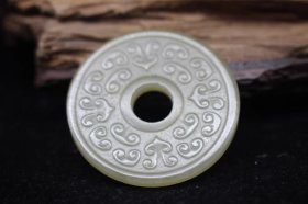 古玩，古懂，古扳指，古和田玉璧，春秋战国灵芝如意纹玉璧，初秋谷纹和田玉璧，春秋谷纹璧，肉质纯熟，器形极美，极为罕见，难得，珍贵，江湖大佬，霸气四射，收藏和佩戴珍宝