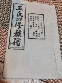 《邵陵金田王氏四修族谱》存世系一册：卷十四，八九十年代，湖南 邵阳，堂号：三槐堂。29.5*19*1.5cm。