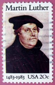 欧洲宗教改革发起人马丁·路德--美国邮票--早期外国名人邮票甩卖--实拍--包真