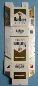 英国-万宝路（白）带内舌--3D立体烟盒、烟标甩卖，实拍，可折叠成盒