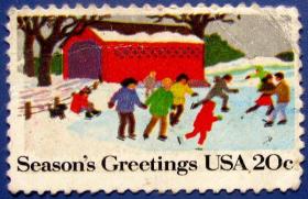 新年的祝福--美国邮票--早期外国邮票甩卖--实拍--包真--店内更多