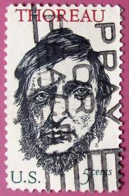 美国名作家梭罗--美国邮票--早期外国名人邮票甩卖--实拍--包真