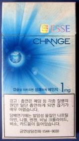 韩国香烟-ESSE（爱喜，蓝白）--3D立体细枝烟盒、细枝烟标甩卖，实拍