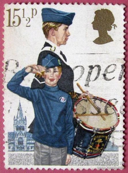 童子军--英国邮票--早期外国邮票甩卖--实拍--包真
