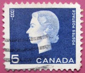 加拿大 1963年伊丽莎白二世--加拿大邮票--早期外国邮票甩卖--实拍--包真，