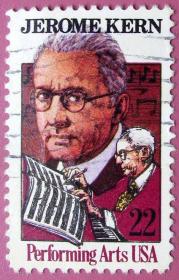 作曲家杰罗姆·科恩--美国邮票--早期外国名人邮票甩卖--实拍--包真
