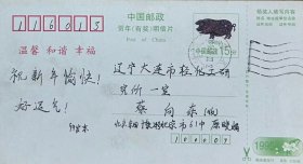 1995年《中国少年集邮》杂志拜年卡，盖1994年12月27日北京86（支）日戳实寄。