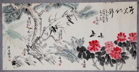 国画家（娄师白，胡洁清，尹瘦石，许麟庐，董寿平，崔子范，沈鹏）合画，春光似锦