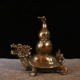 龙龟葫芦 铜摆件