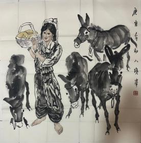 【辽宁画家-------李宝峰《金崖集市》1早年画家笔会，参展及藏家交流作品，所有拍品，保证纯手绘，发现印刷，赔偿10倍】-----------