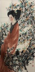 广东画家-----------【林墉，1942年生】《少女》【现当代画家参展，笔会及藏家交流作品，所有拍品，保证纯手绘，发现印刷，赔偿10倍】-----------