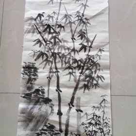 手绘图谱 竹 耕春图？ 长约135厘米，宽35厘米 昭和24年（1949年）
