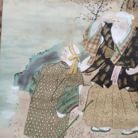 【26】    老画轴     挂轴     立轴    绢本绫裱     画芯尺寸：110CM×40CM       收藏品   卷轴