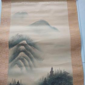 【14】    老画轴    挂轴   《玉峰》  立轴   绢本 绫裱      画芯尺寸：105CM×38CM       收藏品   卷轴