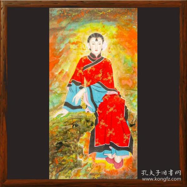 金辉玉绣竖幅人物画精品工笔画古装风美女玄关卧室书房客7713