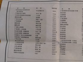 1974年广州市行政区（单位名称电话、新旧街道地名）、化县、从化。广州市近郊、远郊汽车路线。广州市区交通图：33条汽车、电车线路，起点终点车站名。沙而还未建有白天鹅宾馆。尺寸50*38cm。品相见图，折寄。