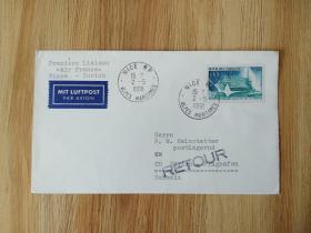 外国早期邮品保真【法国寄瑞士1968年建筑邮票航空实寄封 品相如图】集2304-30