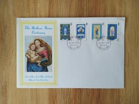 外国早期邮品保真【马恩岛1976年圣诞节女神儿童邮票首日封  品相如图】集2305-5