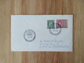 外国早期邮品保真【挪威1973年邮票发行百年·票中票邮票实寄封 品相如图】集2304-15