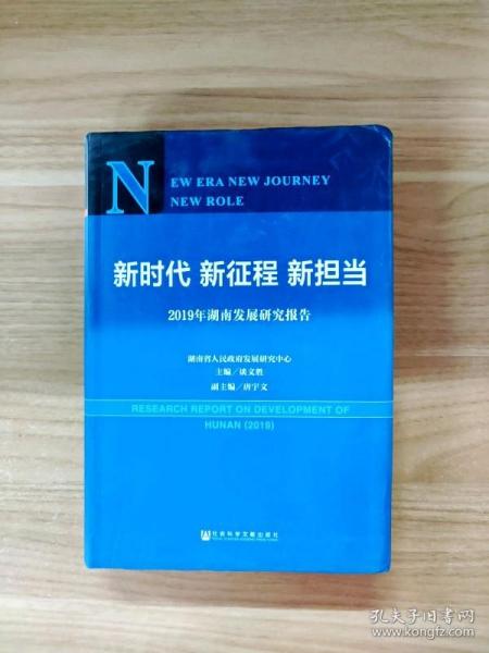 新时代新征程新担当——2019年湖南发展研究报告