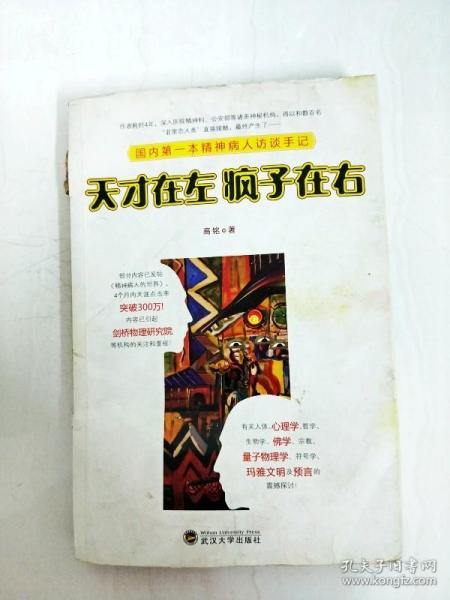 DA142100 天才在左疯子在右--国内第一本精神病人访谈手记【书脊略有破损】